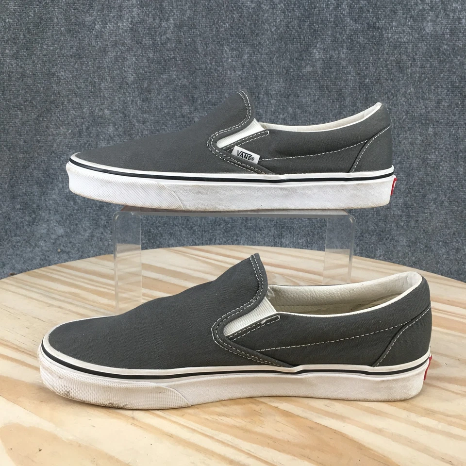 Vans Zapatos Mujer 9.5 Hombre 8 Clásicos Tenis Sin Cordones Gris Lona Parte Superior Baja 500714 Foto 2 de 4