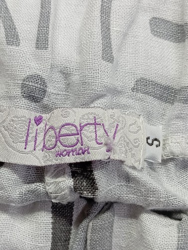 LIBERTY Pantalone di lino Donna Pantalone Taglia IT 40 grigio chiaro-nero - Foto 4 di 5