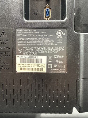 Emerson HD LED TV 32" 720P LF320EM4A HDMI - Working! - Picture 4 of 4