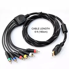 Component Video Cable for PS2/PS3 HD Retrovision Premium YPbPr High-Def Quality!