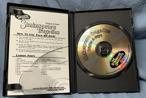 SHAKESPEARE TRAGEDIES Standard Deviants: Origins & Style Homeschool DVD 2000 VGC - Picture 3 of 3