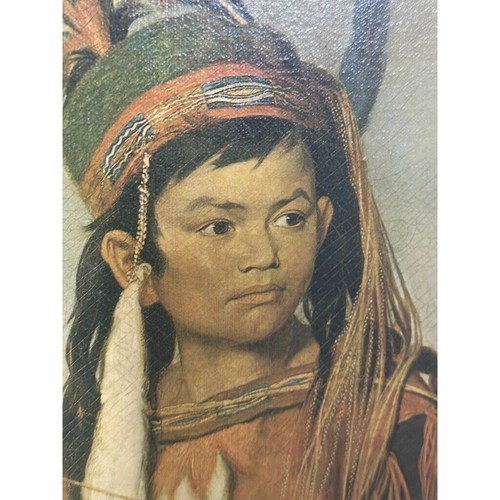 Impresión en Lienzo Nikkanochee Nativo Americano Príncipe Seminole Niño Indio Enmarcada De Colección - Imagen 4 de 13