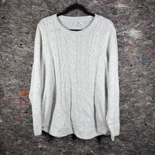 Croft & Barrow Pullover Damen 2XL Zopfmuster Rundhals Pullover Knopf Soft Top