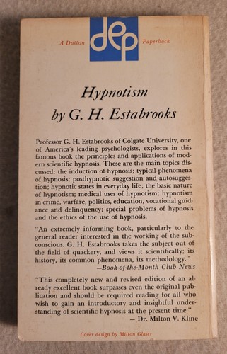 HYPNOTISM by G.H. Estabrooks, 1957 softcover - Picture 3 of 5