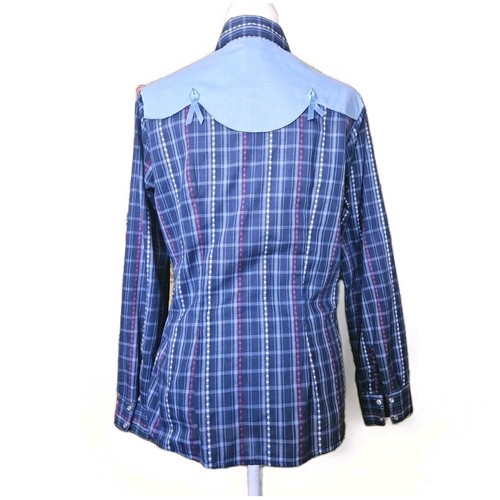 Vtg Prior Stage West Western Shirt Sz S Pearl Snap Plaid Ribbon Trim Rodeo USA - Picture 9 of 9
