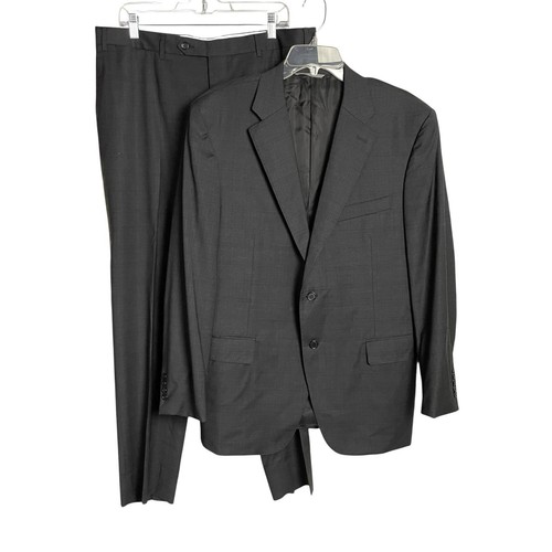 Canali 2 Teiler Anzug Herren Italienisch 54R/US 44R Anthrazit Kariert Modern Tailored