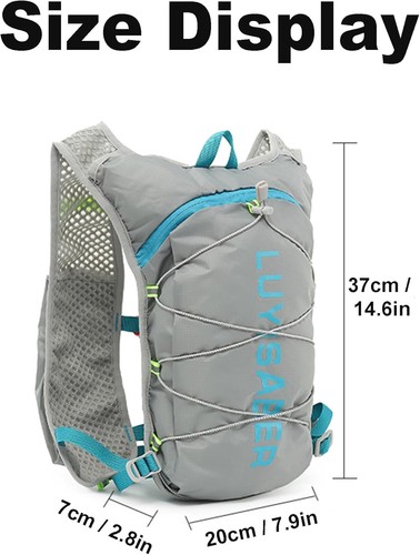 Running Vest with 1.5L Water Bladder, Reflective Hydration Vest Lightweight Hyd - Picture 6 of 7