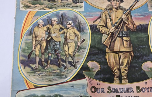 Vintage 1918 WW1 16x20” Poster-Our Soldier Boys in France-Allies Propaganda - Picture 4 of 14