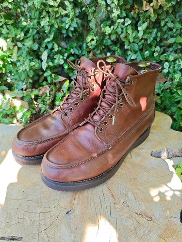 Russell Moccasin Bird Shooter Boots 8.5 E Brwon French Veal Single Vamp - Picture 8 of 23