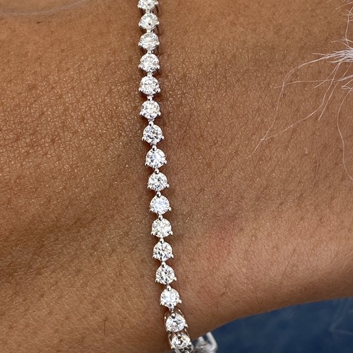 14K Weißgold Tennis Armband rund Laborgefertigt Diamant 0,90 ct F/VS - Bild 2 von 7