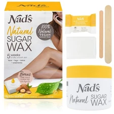 Nad's 100% Natural Sugar Wax Kit, Vegan, Hypoallergenic, No-heat Formula Waxing