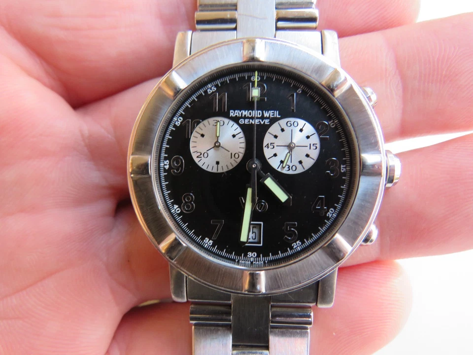 Винтажный хронограф кварцевые мужские наручные часы RAYMOND WEIL GENEVE W1 8000 - Изображение 4 из 4