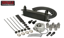 Derale 10 Row Stack Plate Engine Oil Cooler Kit w/ Sandwich Adapter - Universal