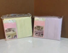 Set-2 Vintage Essential Home Tablecloths, 70" Round-Yellow & Neutral Purple New 