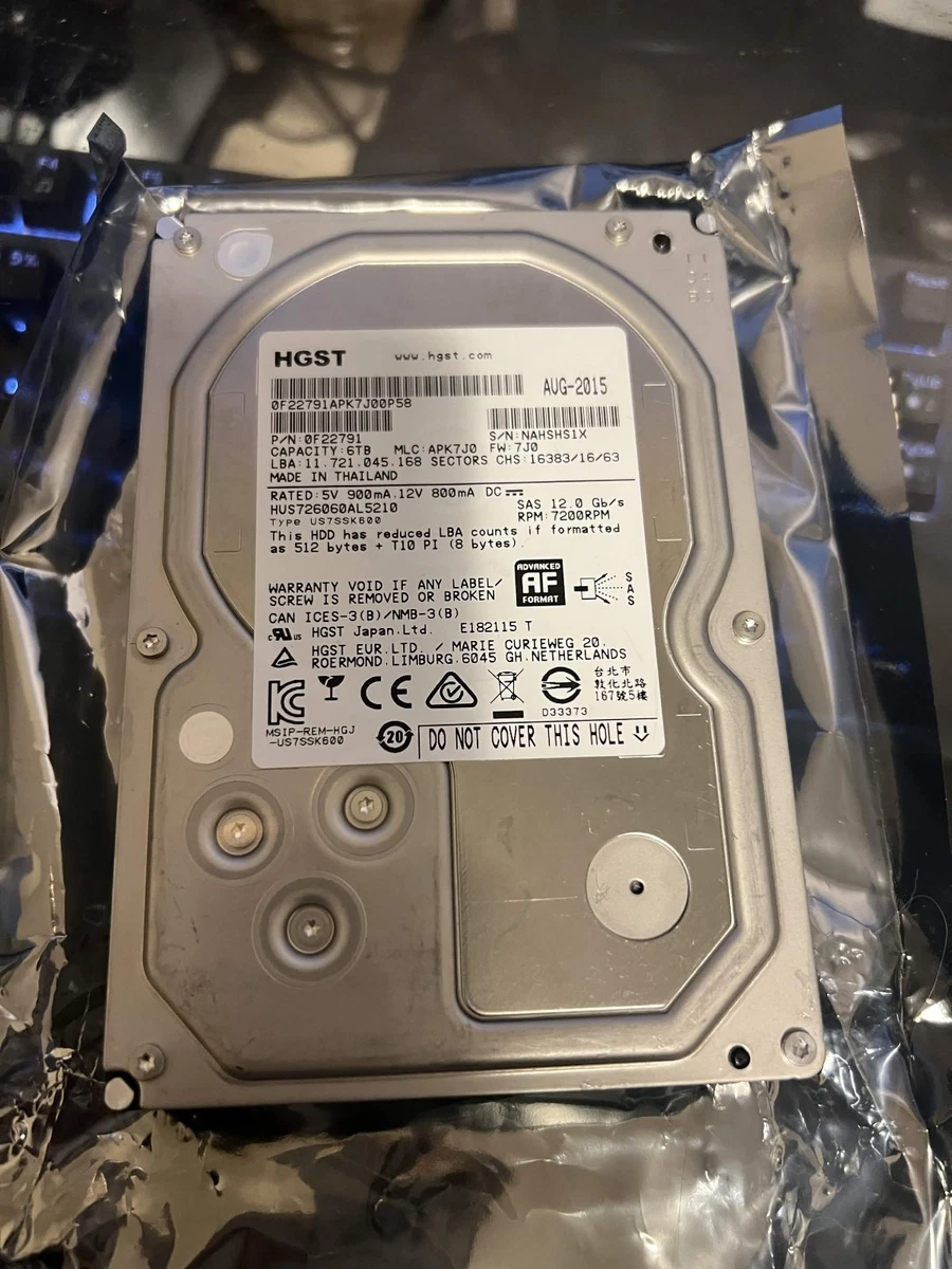 HGST 3.5 in Form Factor Internal Hard Disk Drives 6 TB Storage