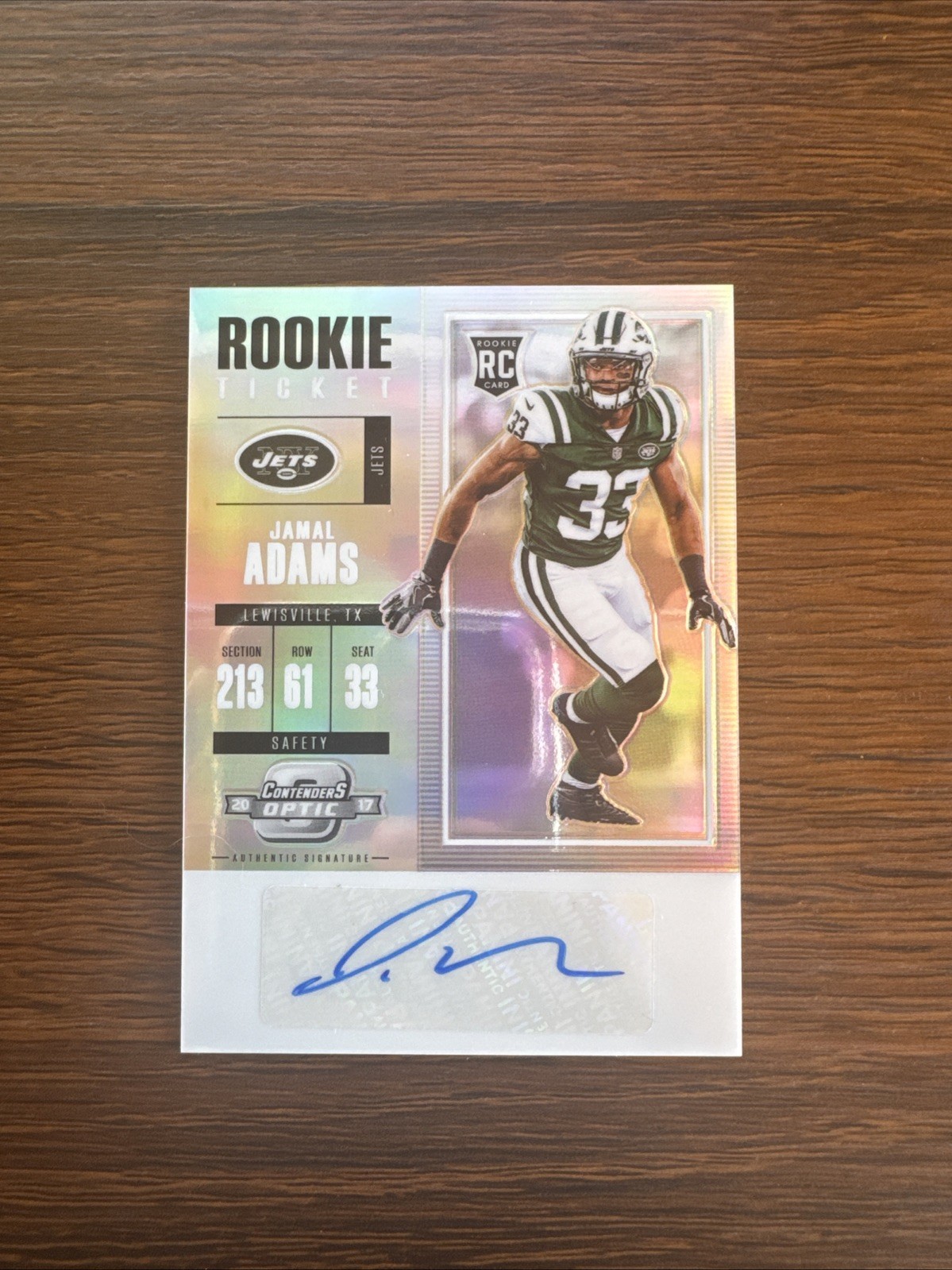 2017 Contenders Optic - JAMAL ADAMS - Rookie Ticket - Silver Prizm - RC Auto