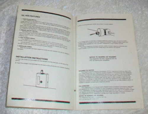 Telefono Scrivania Pulsante Universale Vintage Carta Istruzioni SOLO Manuale - Foto 2 di 3
