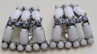 VINTAGE MILK GLASS RHINESTONE CLIP ON EARRINGS JULIANA??