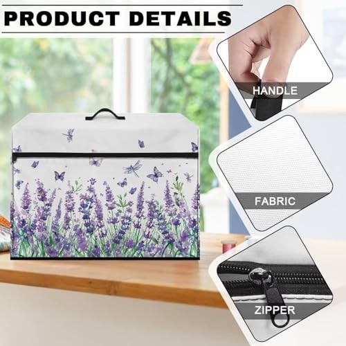 Sewing Machine Dust Cover with Storage Pocket Universal Purple Lavender - Picture 7 of 7