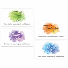 200 PCS Thank You  Supporting My Small Business Cards in 4 Elegant (3.5” X 2”)