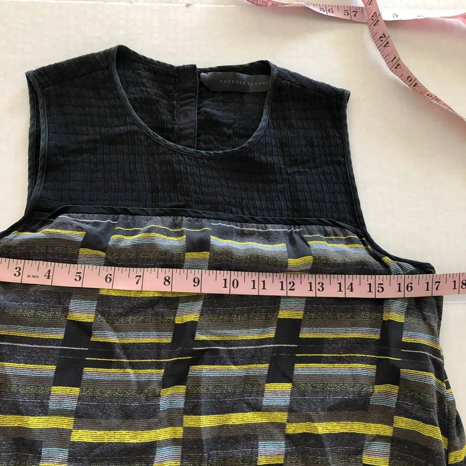 VESTIDO PROENZA SCHOULER MUJER SEDA MULTICOLOR TALLA 4 CINTURA CAÍDA SIN MANGAS Foto 4 de 4