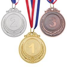 Gold Silver Bronze Award Medals 3 PCS 1st 2nd 3rd Place with Ribbons