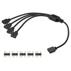 ARGB Splitter Cable, 5V 12" 3 Pin 1 to 4 Female to Female, Black