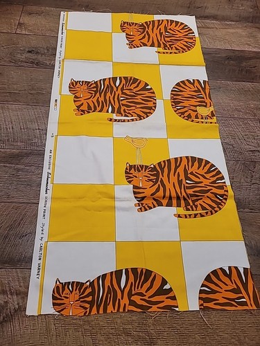 Vtg Schumacher Carlton Varney “Fat Cat” Mod Fabric HTF - Picture 1 of 5