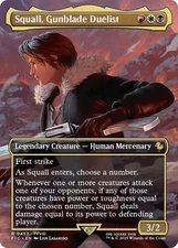 MTG Squall, Gunblade Duelist (Borderless) [FINAL FANTASY Commander] Foil Near Mi