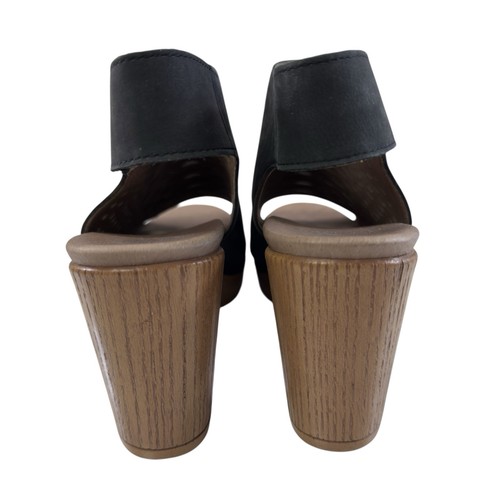 Dansko Danae Black Leather Perforated Open Toe Block Heel Sandal Size 6.5-7 - Picture 5 of 17