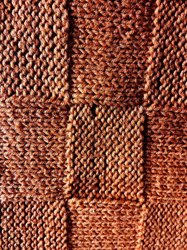 Manta de punto hecha a mano con flecos a cuadros 63x32 Sofá cama Acogedora decoración de manta Foto 3 de 4