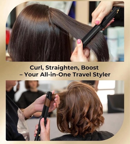 Haarglätter flache Platte 25 mm & Mini Lockenstab Reise Keratin Arganöl Infuse - Bild 5 von 24