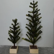 36” & 24" Decorative Christmas Trees, 2 Pack Lightweight Seasonal Decor New