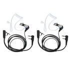 2 Pcs Earpiece Headset with Air Tube for Walkie Talkie, Black&Transparent