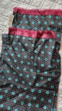 Talbots 100 silk scarf, green and black polka dots with maroon trim