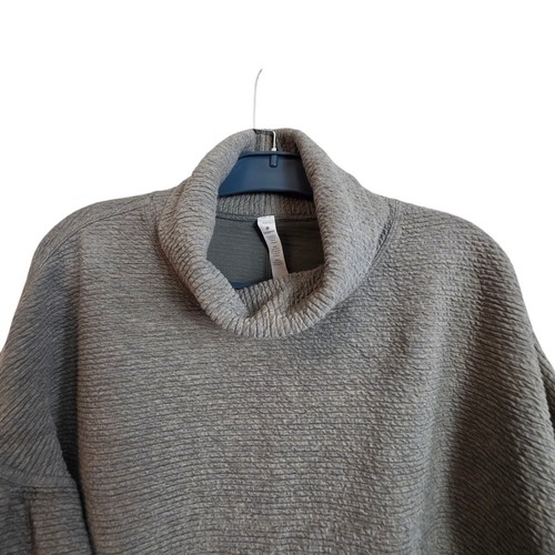 Lululemon Mujer Gris Texturizado Cuello Embudo Recortado Pullover Top XS/S Ropa Informal - Imagen 2 de 11