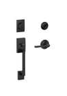 Schlage F60 CEN 622 LAT Matte Black Single Door Handleset with Latitude Handle
