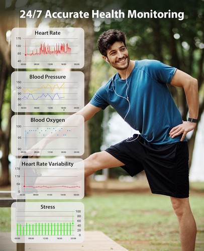 Smart Bracelet, Wearable Activity & Fitness Tracker Band, 24H Sleep Tracker - Picture 2 of 7