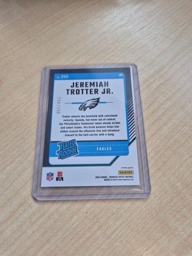 2024 Donruss Optic Aqua #250 Jeremiah Trotter Jr. RC Rated Rookie 266/299 Eagles - Bild 2 von 3