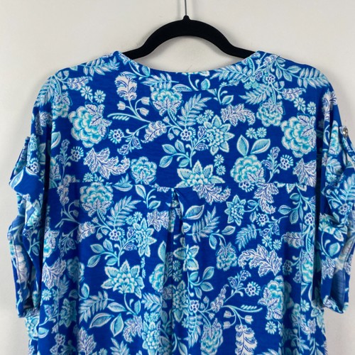 Camicetta floreale Dear Scarlett Lizzie taglia 2X Popover blu floreale manica corta - Foto 7 di 10