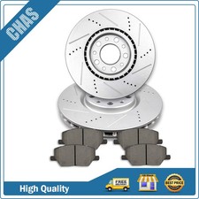 Front Drilled & Slotted Brake Rotors Brake Pads For 2015-2018 Jeep Renegade Fiat
