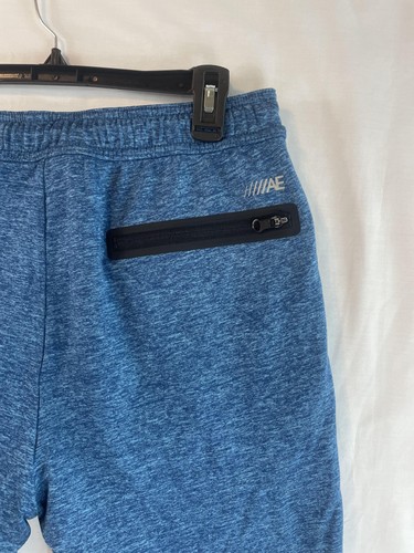 American Eagle Shorts Mens Medium Blue Heather Zip Pockets Drawstring Active - Picture 7 of 13