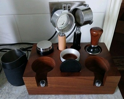 Baoblaze Walnuss Espresso Tamper Halter Ständer für 51mm 53mm Werkzeuge UVP 55£