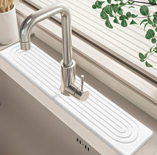 Kitchen Sink Faucet Mat, 23.6''L X 3.9''W Diatomite Fast Drying Stone Sink Tray 