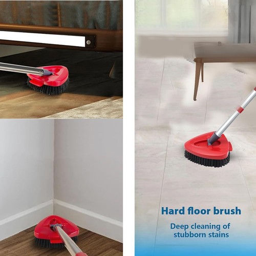2 Pack Scrub Brush Mop Head Spin Replace Compatible with O Cedar Red - Picture 2 of 6