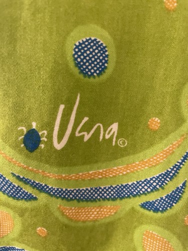 Vintage 1960s Vera Cotton Shift Dress Green Floral Mod Gogo psychedelic - Picture 13 of 13