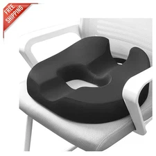 Ergonomic Donut Pillow Coccyx Seat Cushion - Pain Relief for Sciatica & Surgery