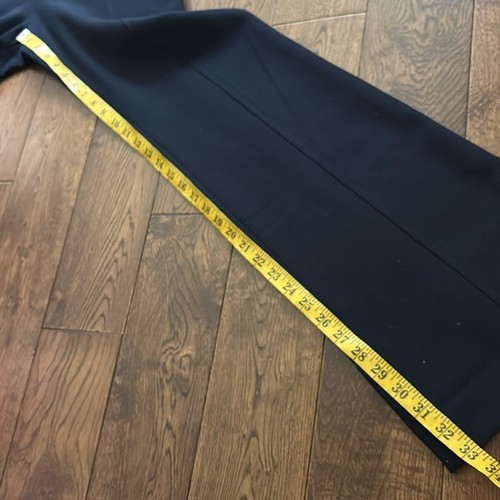 TORY BURCH Anzughose dunkelblau Wolle Größe 10 seitlicher Reißverschluss goldene Hardware Stretch - Bild 3 von 11