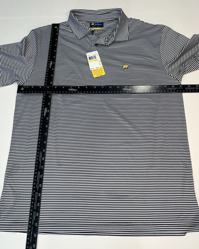 Polo uomo Jack Nicklaus manica corta blu navy bianca a righe taglia media con etichette - Foto 3 di 7