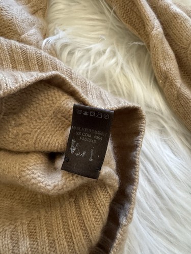 Loro Piana 100% Baby Kaschmir Zopfmuster Rollkragen Pullover Pulli Beige 44 - Bild 7 von 8